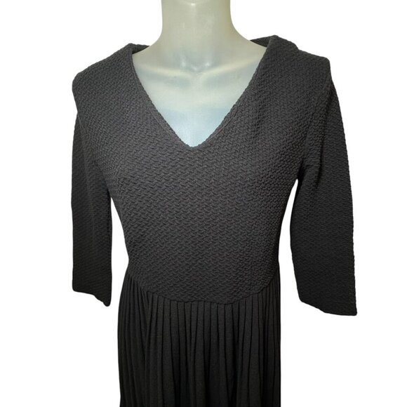 Ganni x Anthropologie‎ Fulton Black Pleated Knit A-Line Dress XS - Picture 6 of 13